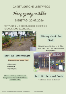 Plakat für Ausflug Herzogsägmühle